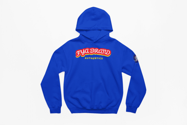 A blue hoodie with the words " fulgerid enterprises ".