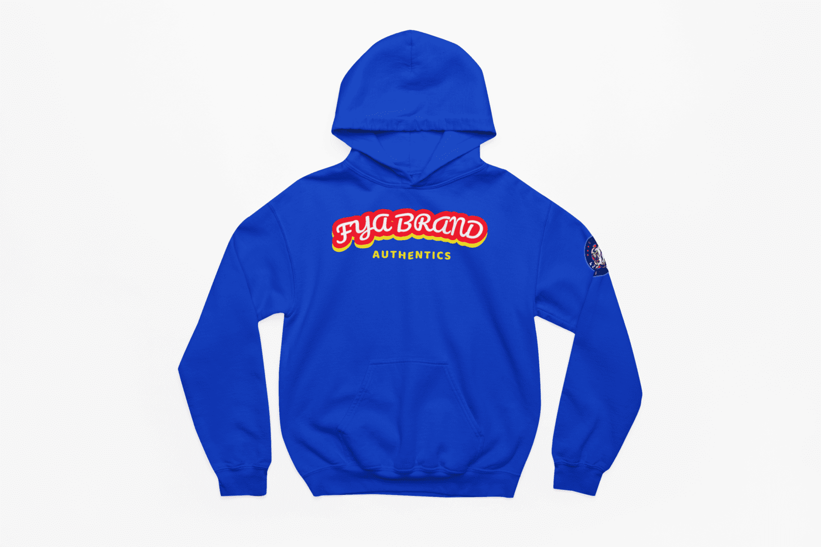 A blue hoodie with the words " fulgerid enterprises ".