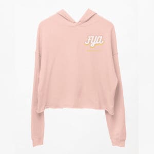 Pink cropped hoodie with 