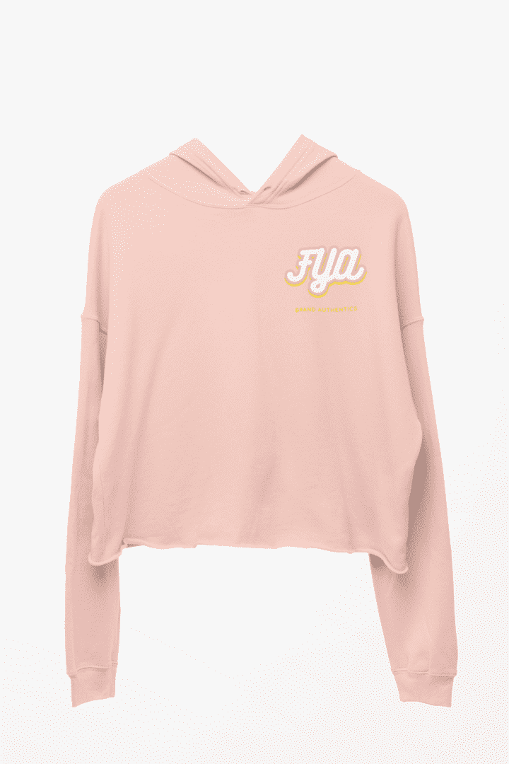 A pink hoodie with the word " fya " written on it.